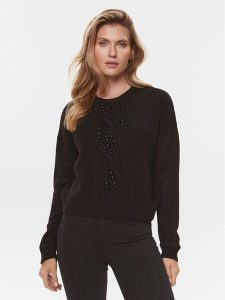 Liu Jo Sweter MF3005 MA51I Czarny Regular Fit. Czarne swetry klasyczne Liu Jo, s, z syntetyku, bez kołnierzyka. Za 569,99 zł.