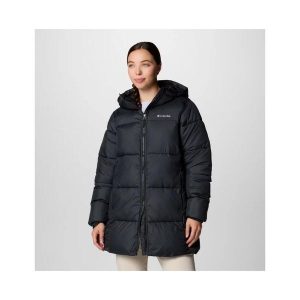 Kurtka puchowa damska Columbia Puffect II Mid Hooded. Czarne kurtki Columbia, na zimę, l, bez wzorów, z puchu, bez kaptura, narciarskie. Za 579,99 zł.