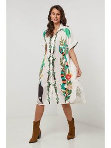 Lin Passion Sukienka w kolorze białym rozmiar: 34/36. Białe sukienki Lin Passion, na co dzień, bez wzorów, klasyczne, bez kołnierzyka, bez ramiączek, midi, proste. Za 121,99 zł.