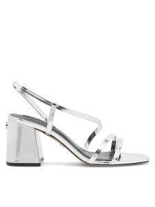 Nine West Sandały WFA2642-1 Srebrny. Szare sandały Nine West, bez wzorów, z syntetyku, bez obcasa, na słupku, bez zapięcia. Za 199,99 zł.