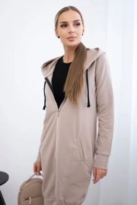 Bluza sukienkowa z kapturem ciemny beżowy. Brązowe bluzy KESI, l, bez wzorów, z bawełny, z kapturem. Za 234,40 zł.