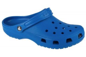 Klapki damskie Crocs Blbo Classic Blue Bolt. Czarne klapki Crocs, bez wzorów, z materiału, bez obcasa. Za 205,00 zł.