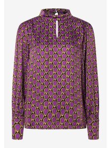 More & More Bluzka w kolorze czarno-fioletowo-złotym rozmiar: 36. Czarne bluzki More & More, s, bez wzorów, z wiskozy, klasyczne, bez kołnierzyka, bez ramiączek. Za 74,46 zł.