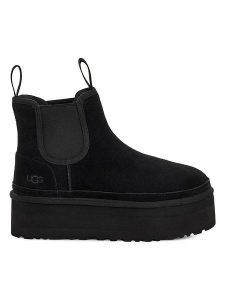 UGG Sztyblety "W Neumel Platform Chelsea" w kolorze czarnym z wełny jagnięcej rozmiar: 41. Czarne botki Ugg, bez wzorów, z wełny, bez obcasa, bez zapięcia. Za 592,99 zł.