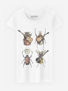 WOOOP Koszulka "Beetles" w kolorze białym rozmiar: XL. Białe bluzki Wooop, xl, bez wzorów, z bawełny, bez kołnierzyka, bez ramiączek. Za 56,99 zł.