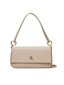 Calvin Klein Torebka Minimal Monogram Shoulder Pouch LV04K3161G Écru. Torebki klasyczne Calvin Klein, bez wzorów, ze skóry, bez dodatków. Za 289,99 zł.