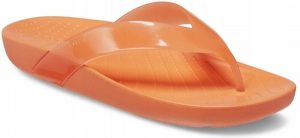 Japonki Dla Dorosłych Crocs Splash Glossy Flip. Brązowe klapki Crocs, bez wzorów, z materiału, bez obcasa. Za 99,99 zł.