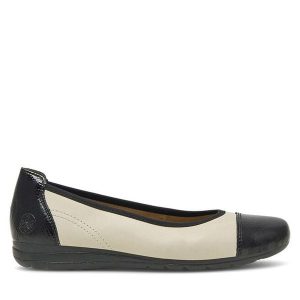 Baleriny Rieker. Balerinki Rieker, bez wzorów, bez obcasa, bez zapięcia. Za 299,99 zł.