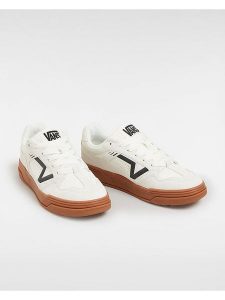 Vans Skórzane sneakersy w kolorze kremowym rozmiar: 34,5. Brązowe trampki Vans, bez wzorów, bez zapięcia. Za 114,17 zł.