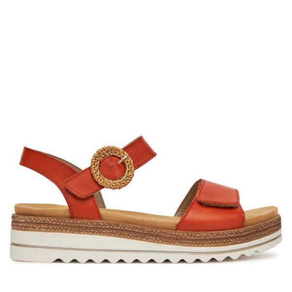 Sandały Remonte. Brązowe sandały Remonte, bez wzorów, bez obcasa, na płaskiej podeszwie, bez zapięcia. Za 303,99 zł.