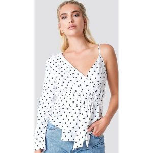NA-KD Asymetryczna koszula - White,Multicolor. Koszule marki NA-KD. W wyprzedaży za 60,97 zł.
