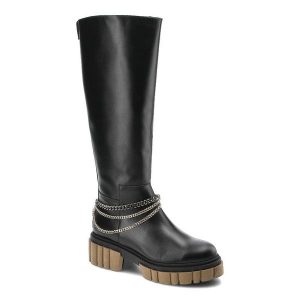 Czarne Kozaki Karino Damskie Skórzane Buty Zimowe. Czarne kozaki Karino, na zimę, bez wzorów, ze skóry, bez obcasa, na płaskiej podeszwie, bez zapięcia. Za 459,00 zł.