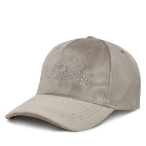 Czapka z daszkiem Guess. Szare czapki Guess, z aplikacjami. Za 129,99 zł.