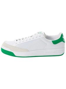 Adidas Skórzane sneakersy "Rod Laver" w kolorze biało-zielonym rozmiar: 39. Białe trampki ADIDAS, bez wzorów, z materiału, bez zapięcia. Za 211,31 zł.