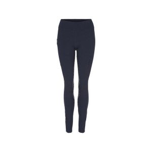 Damskie legginsy jeździeckie z pełną przyczepnością Equipage Finley. Niebieskie legginsy EQUIPAGE, bez wzorów, z podwyższonym stanem. Za 339,50 zł.
