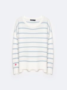 Sweter damski bawełniany błękitny Heartelia 400. Niebieskie swetry klasyczne Big Star, l, z bawełny, bez kołnierzyka. W wyprzedaży za 99,99 zł.