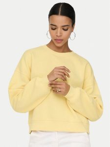ONLY Bluza Best 15338727 Żółty Regular Fit. Żółte bluzy ONLY, m, bez wzorów, z syntetyku, bez kaptura. Za 79,99 zł.