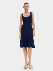 Silvian Heach Sukienka dzianinowa GPP25016VE Granatowy Regular Fit. Niebieskie kombinezony Silvian Heach, xl, bez wzorów, z dzianiny, bez kołnierzyka, bez ramiączek. Za 379,99 zł.