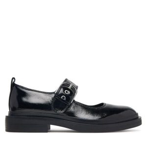 Półbuty Clarks. Czarne półbuty Clarks, bez wzorów, bez obcasa, na płaskiej podeszwie, bez zapięcia. Za 389,99 zł.