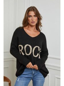 Plume Sweter "Odele" w kolorze czarnym rozmiar: M. Czarne swetry oversize Plume, m, bez wzorów, bez ramiączek. Za 122,96 zł.