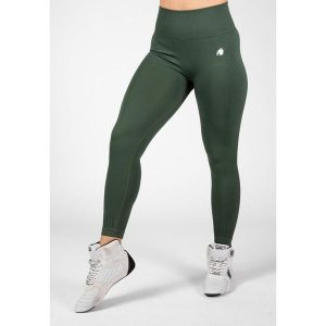 Legginsy sportowe damskie Neiro Bezszwowe. Zielone legginsy GORILLA WEAR, bez wzorów. Za 212,00 zł.