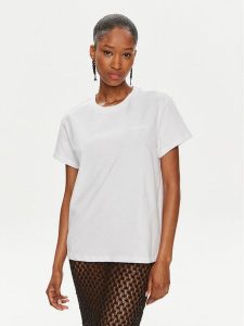 Patrizia Pepe T-Shirt 8M1543/J111-W103 Biały Regular Fit. Białe t-shirty Patrizia Pepe, m, bez wzorów, z bawełny, bez kołnierzyka, bez ramiączek. Za 219,99 zł.