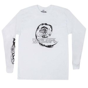 Koszulka z długim rękawem Mesmer Spikey Spiral. Białe bluzki MESMER, bez wzorów, sportowe, bez kołnierzyka, bez ramiączek. Za 187,00 zł.