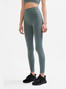 Legginsy sportowe dla kobiet Hummel. Szare legginsy Hummel, bez wzorów, z materiału, z podwyższonym stanem. Za 168,00 zł.