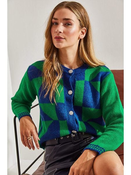Bianco Lucci Kardigan w kolorze niebiesko-zielonym rozmiar: onesize. Niebieskie kardigany Bianco Lucci. Za 74,11 zł.