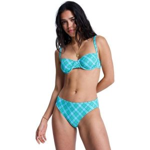 Majtki bikini hipster dla Kobiety PRINTED ESSENTIALS Zielony. Zielone bikini Roxy, bez wzorów, z elastanu. Za 149,99 zł.