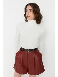 Trendyol Golf w kolorze kremowym rozmiar: S. Brązowe golfy Trendyol, bez wzorów, ze splotem. Za 60,95 zł.