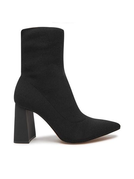 Aldo Botki Plumtree 13816591 Czarny. Czarne botki ALDO, bez wzorów, z materiału, bez obcasa, na słupku, bez zapięcia. Za 389,99 zł.