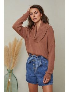 So Cachemire Sweter "Kaba" w kolorze jasnobrązowym rozmiar: S. Brązowe swetry oversize So Cachemire, s, bez wzorów, z kaszmiru, bez ramiączek. Za 215,98 zł.