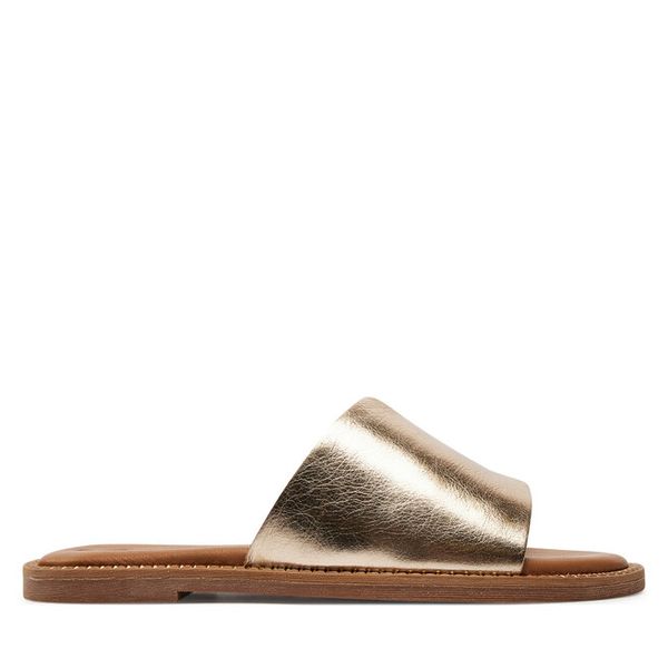 Klapki Tamaris. Żółte klapki Tamaris, bez wzorów, bez obcasa. Za 269,99 zł.