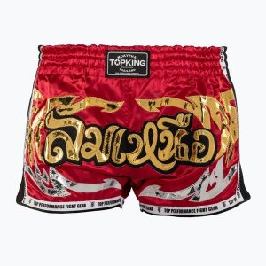Spodenki treningowe Top King Retro Muaythai. Czerwone szorty TOP KING, bez wzorów, retro. Za 199,99 zł.