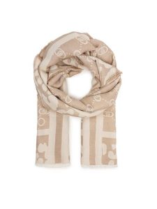 Liu Jo Szal Stola Jacquard Mon 2F5040 T0300 Beżowy. Brązowe rękawiczki Liu Jo, bez wzorów, z materiału. Za 269,99 zł.