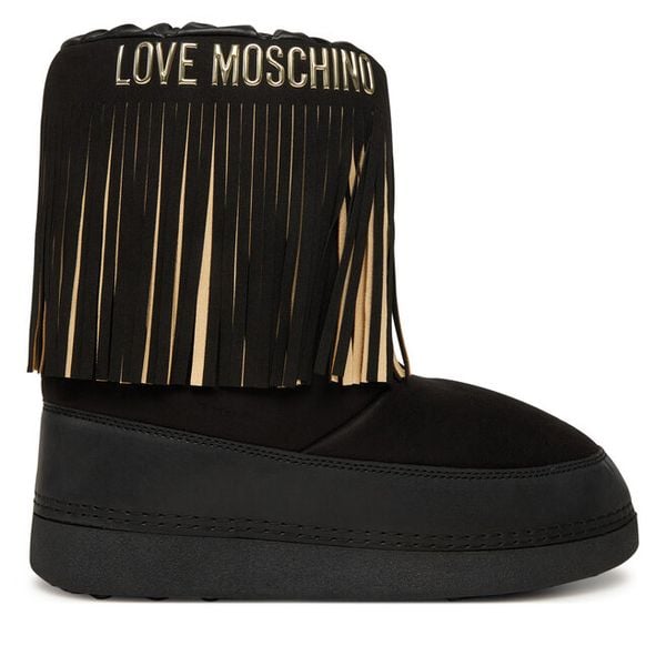 Śniegowce LOVE MOSCHINO. Czarne buty zimowe LOVE MOSCHINO, bez obcasa, bez zapięcia. Za 539,99 zł.