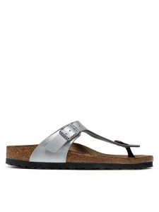 Birkenstock Japonki Gizeh Bs 0043853 Srebrny. Szare klapki Birkenstock, bez wzorów, ze skóry, bez obcasa. Za 309,00 zł.