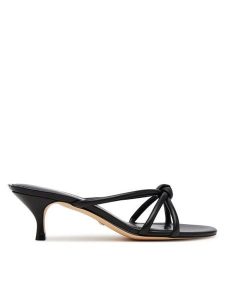 Guess Klapki FLJGARLEA03 Czarny. Czarne klapki Guess, z aplikacjami, ze skóry, bez obcasa. Za 339,99 zł.