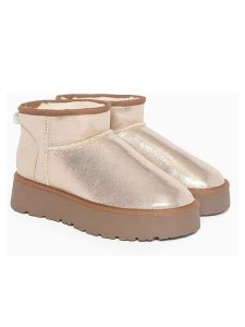 ISLAND BOOT Botki "Miley" w kolorze beżowym rozmiar: 36. Brązowe botki Island Boot, bez wzorów, z materiału, bez obcasa, na platformie, bez zapięcia. Za 128,55 zł.