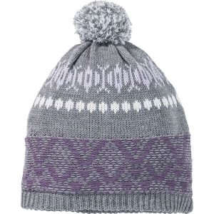 Czapka dzianinowa z pomponem bonprix jasnoszary melanż - biel wełny - fiołkowy bez. Czapki marki bonprix. Za 9,99 zł.