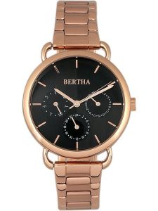 Bertha Zegarek kwarcowy "Gwen" w kolorze różowozłoto-czarnym rozmiar: onesize. Czarne, analogowe zegarki Bertha. Za 260,99 zł.