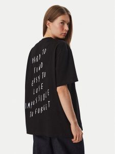 Karl Lagerfeld Jeans T-Shirt B4W17076 Czarny Relaxed Fit. Czarne t-shirty Karl Lagerfeld Jeans, xs, bez wzorów, z bawełny, bez kołnierzyka, bez ramiączek. Za 299,99 zł.