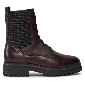 Trapery Tamaris. Czerwone buty zimowe Tamaris, bez obcasa, bez zapięcia. Za 499,99 zł.