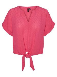 Vero Moda Koszulka w kolorze różowym rozmiar: M. Różowe bluzki Vero Moda, m, bez wzorów, z wiskozy, klasyczne, bez kołnierzyka, bez ramiączek. Za 114,17 zł.