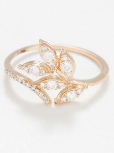 Maison héritage PARIS Złoty pierścionek "Izïa" z diamentami rozmiar: 52. Żółte pierścionki Maison héritage PARIS, z diamentem, złote. Za 2 305,99 zł.