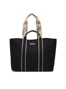 BOSS Torebka Palmah 50546461 Czarny. Czarne shopper bag Boss, bez wzorów, z materiału, bez dodatków. Za 409,99 zł.