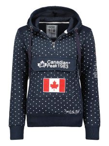 Canadian Peak Bluza "Gyrelle" w kolorze granatowym rozmiar: M. Niebieskie bluzy Canadian Peak, m, z aplikacjami, z bawełny, z kapturem. Za 109,78 zł.