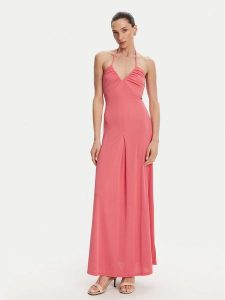 Silvian Heach Sukienka letnia Madev GPP25330VE Różowy Slim Fit. Czerwone kombinezony Silvian Heach, na lato, bez wzorów, z syntetyku, bez kołnierzyka, bez ramiączek. Za 379,99 zł.