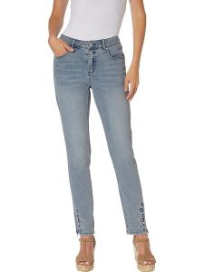 Heine Dżinsy - Slim fit - w kolorze błękitnym rozmiar: 38. Niebieskie jeansy Heine, bez wzorów. Za 105,38 zł.